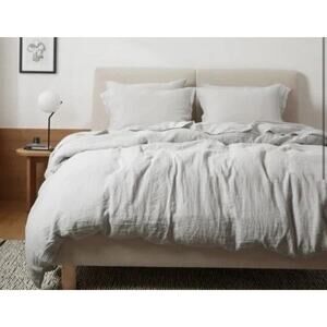 NWOT $360 PARACHUTE 100% Flax Linen DUVET COVER Fog KING/CAL KING